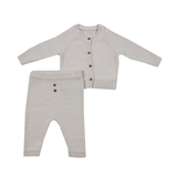Baby Girl's Knitted Cardigan and Trouser Set - Pale Pink - 0-3m