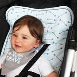 Jersey Cotton Stroller Liner - Blue with grey arrows